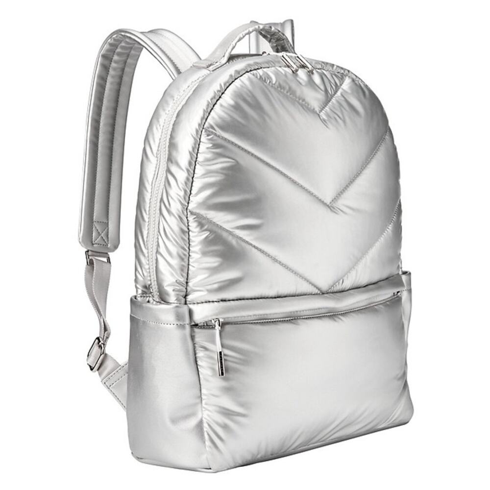 Caraa x Athleta Commuter Backpack Silver Nylon Laptop Travel Gym Work‎ Bag